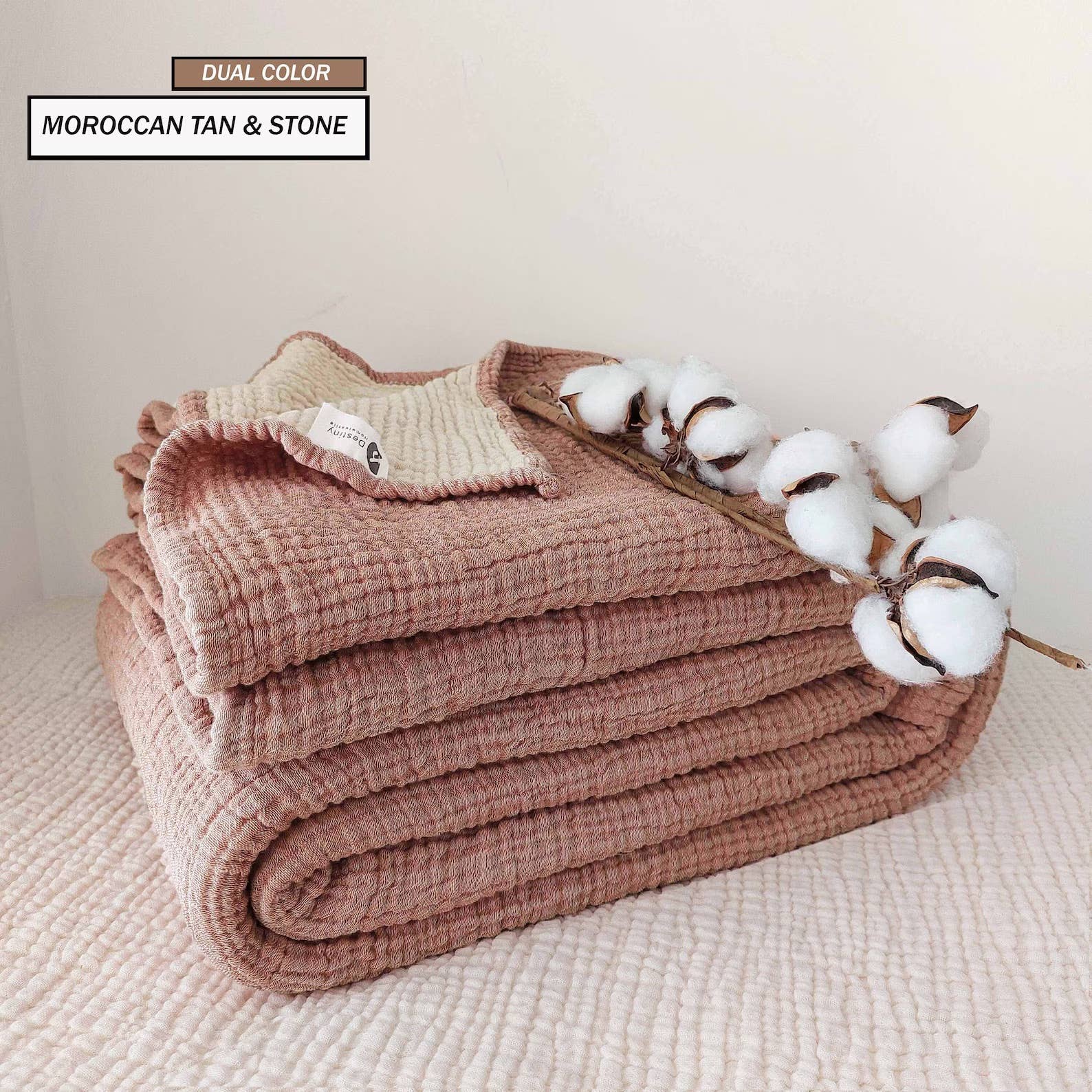 Aseel Buy Good - Wholesale Throw Blanket - Cotton Oversized Throw Bedspread King Size 4-Layer Muslin14