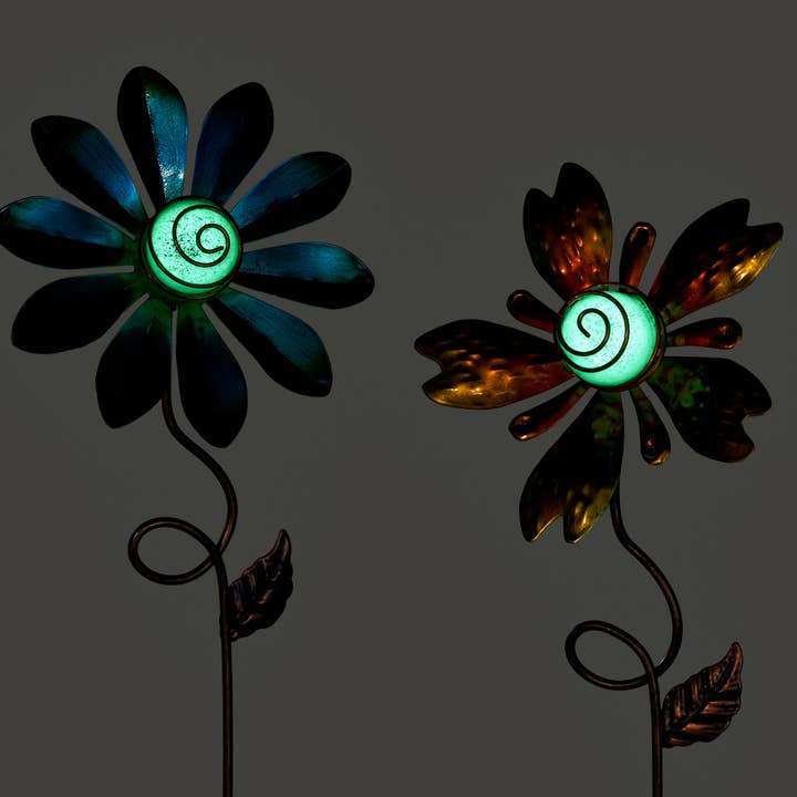 Maison - Vente Piquets de jardin/pelouse - Mtl. Piquets Lumineux/Foncés pour Fleurs, 2 Assortis1