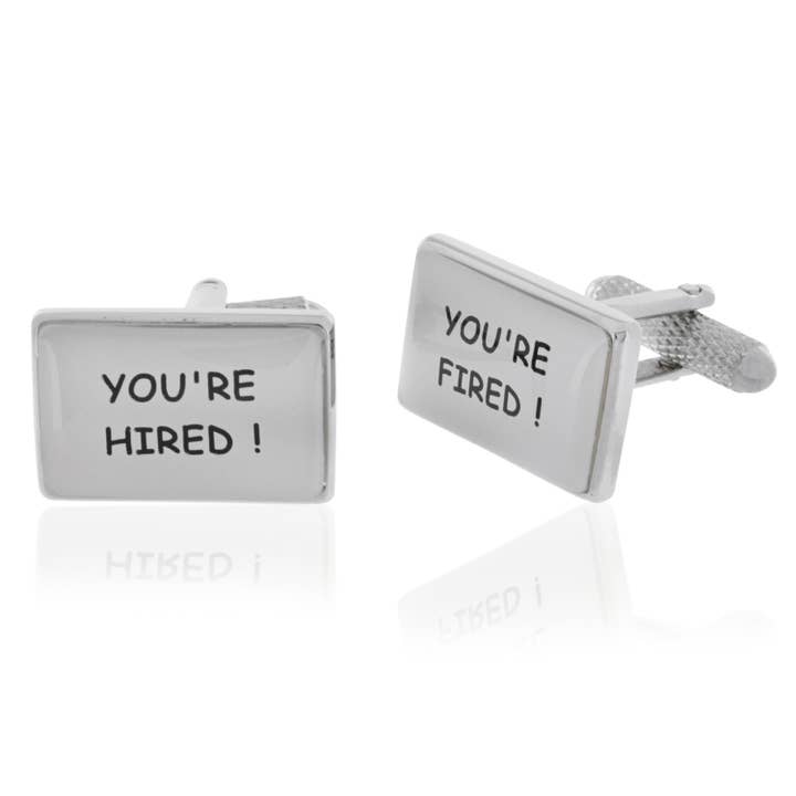 You're Hired and Fired Cufflinks for wholesale by Cufflinks Depot