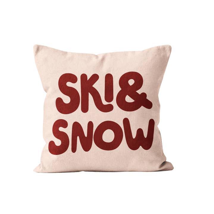 Red winter ski deco cushion for wholesale by Coast and Valley