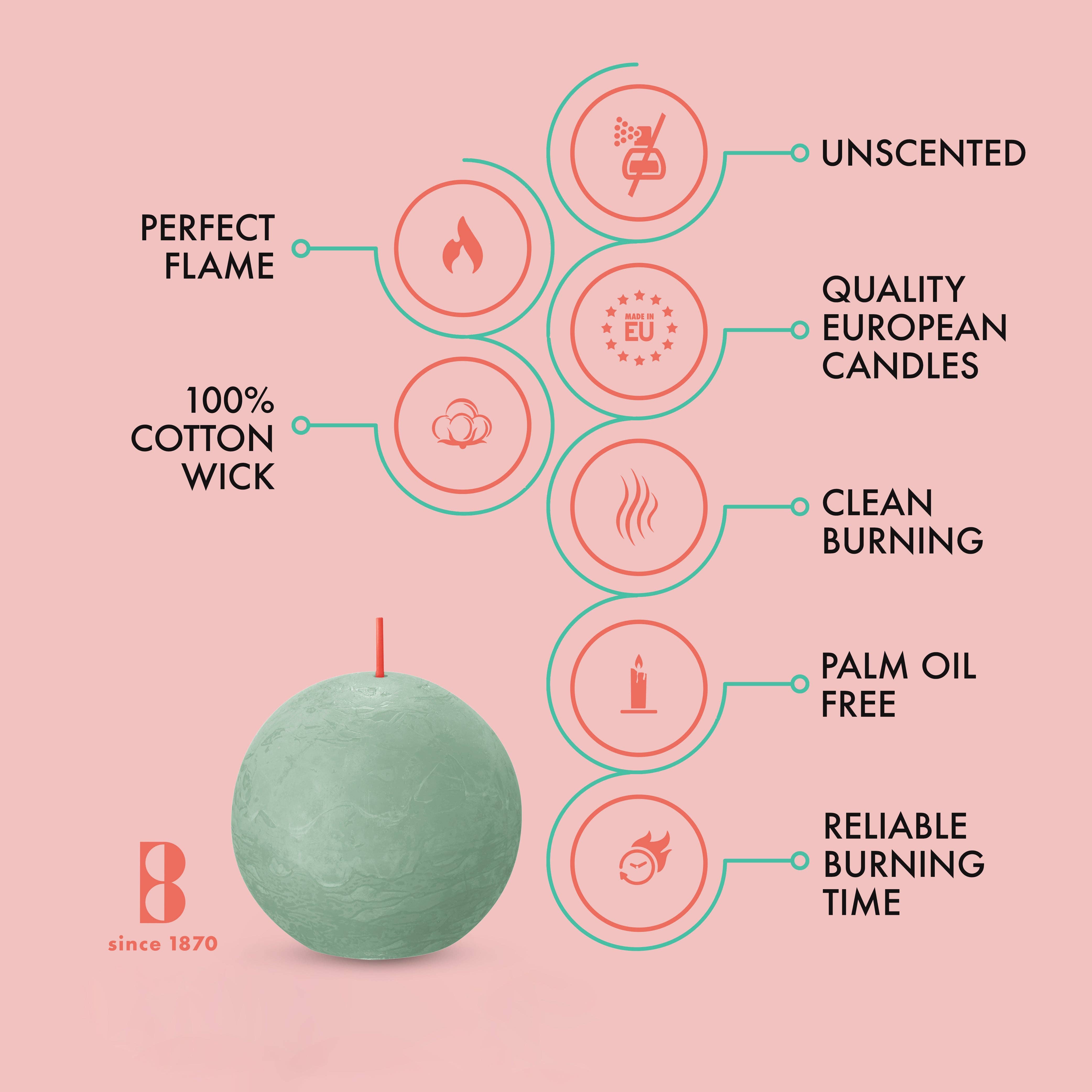 BOLSIUS – Velas de decoração por atacado – 6 Velas rústicas 3" - Inperfuted - Natural - Eco-Friendly - Cera Plant-Based - **Vendido Individualmente206