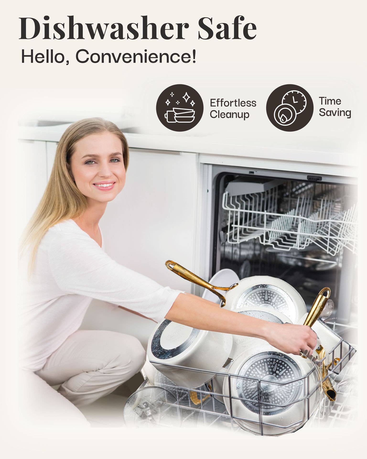 Gotham Steel/Granitestone - Wholesale Cookware Set - Gotham Steel Cream/Gold Handles 15 Piece Cookware Set6