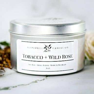 Vela de soja Tabacal+ Wild Rose para venta al por mayor de Peppermill Candle Co.