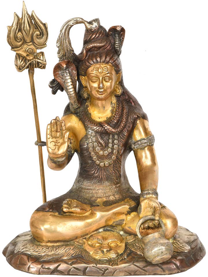 10" Shiva O Yogi Com Kamandalu Em Latão | Estátua Artesanal por atacado de Exotic India Art