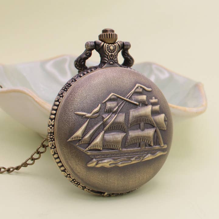 Oude Zeeman Gouden Schip Zakhorloge Ketting voor wholesale door ZAD