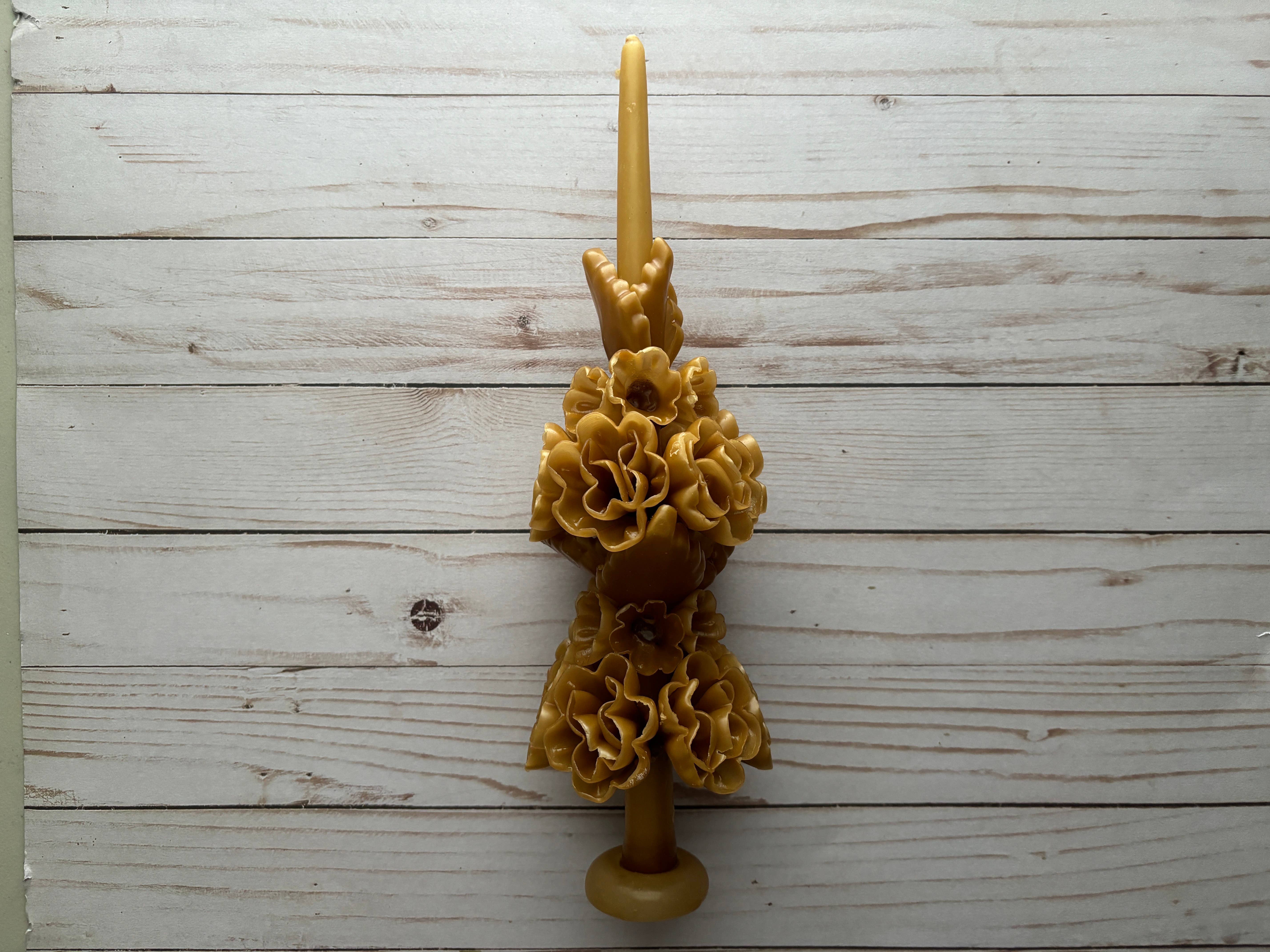 Viva Greetings - Wholesale Novelty Candle - Beeswax Large Oaxaca Marigold Candle0