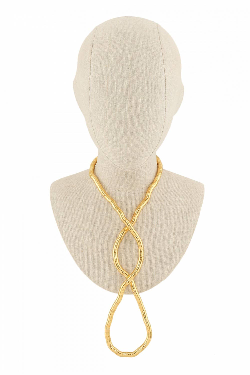 GD Sculptural Gold Loop Collar Necklace KC-KS-2156 for wholesale on Faire2
