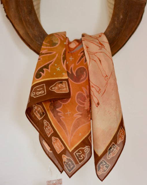 Tirzah Lane Art - Venta al por mayor Bufanda - Mujer - Pañuelo de Seda Occidental de Vaquera Redonda3