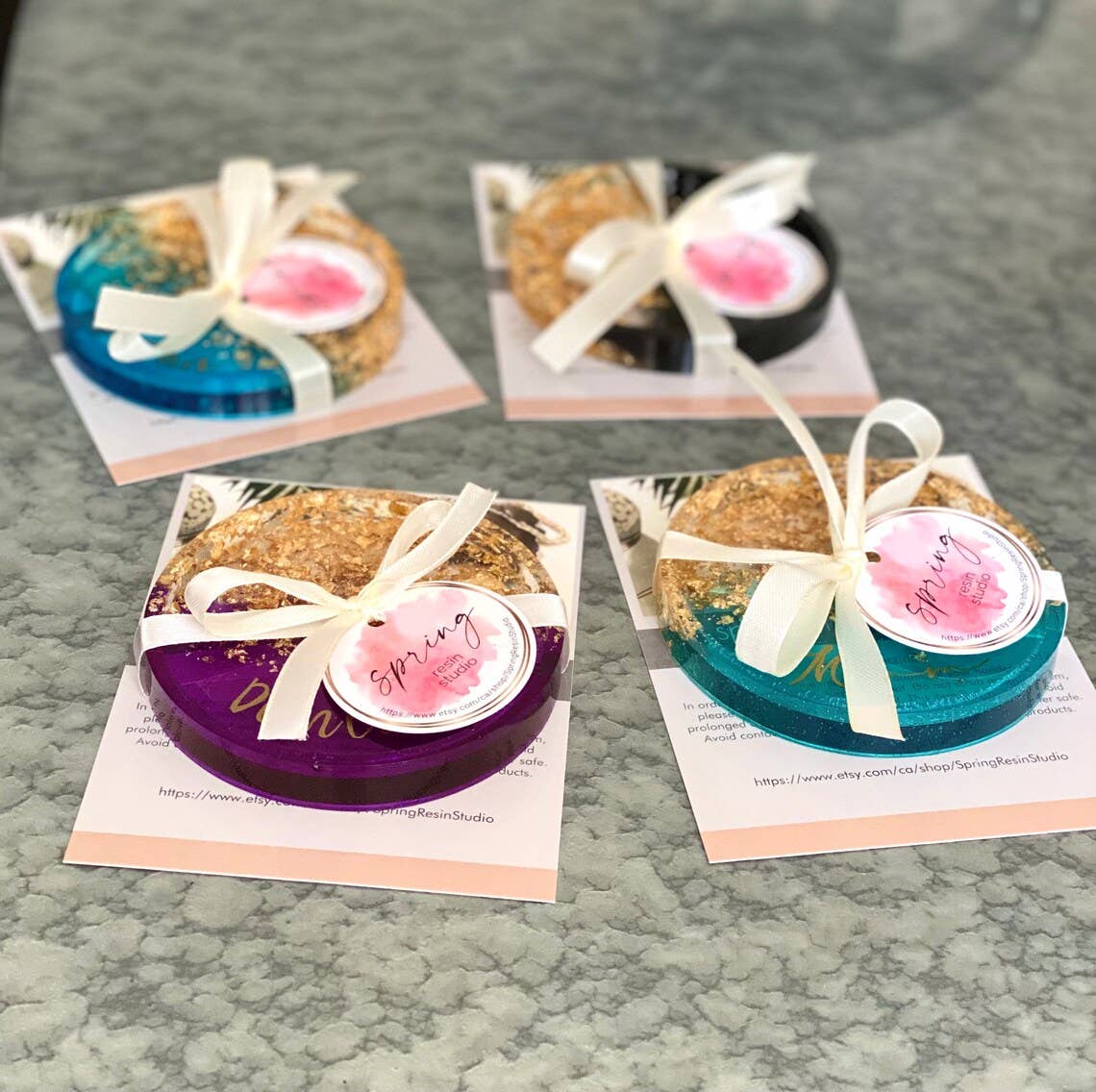 Spring Resin Studio – wholesale Coasters – Personalized Resin Coaster – Customizable, Handmade, Durable7