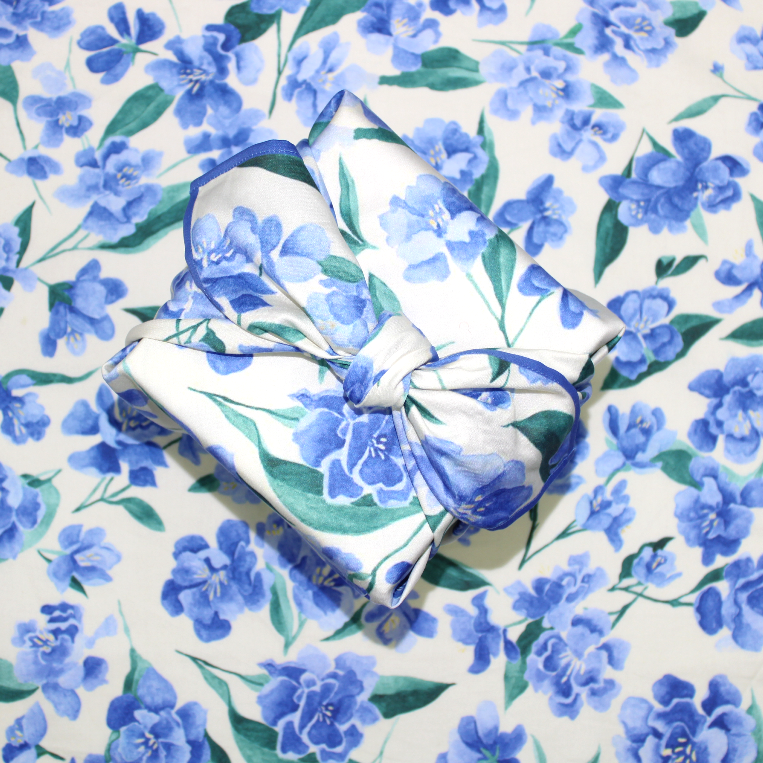 Mackenzie Kuck Art + Textiles - Wholesale Flat Wrap - Reusable Gift Wrap | Blue Blossoms4
