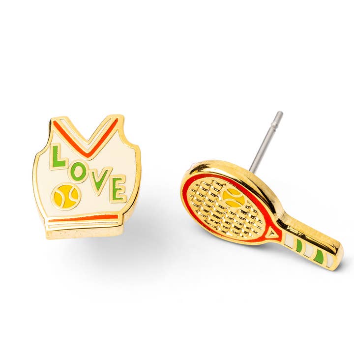 Pendientes Love Tennis para venta al por mayor de Yellow Owl Workshop