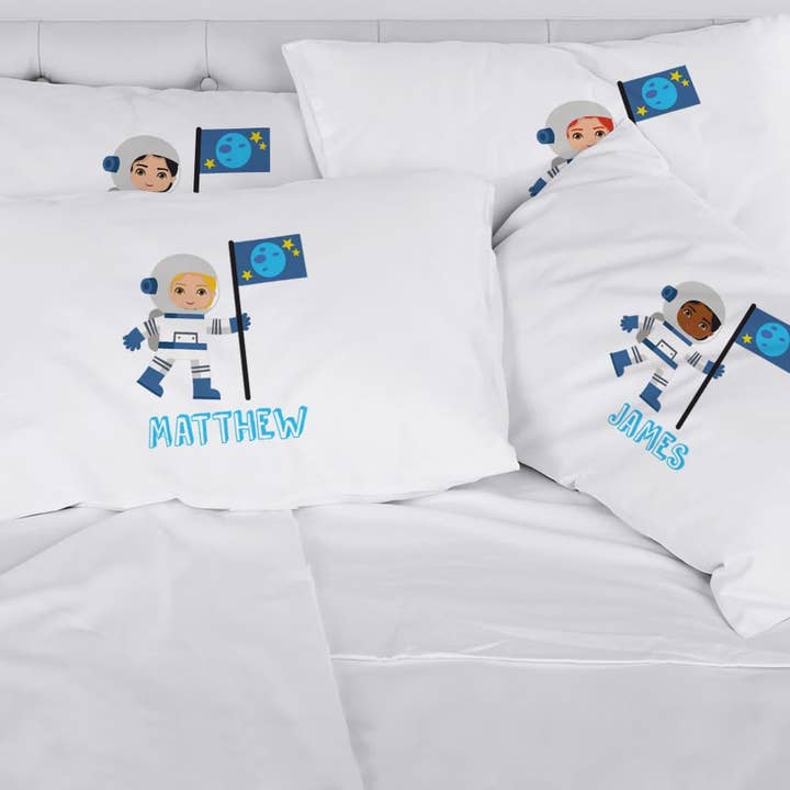 Personalized Astronaut Kids Sleeping Pillowcase for wholesale by Monogramonline Inc.