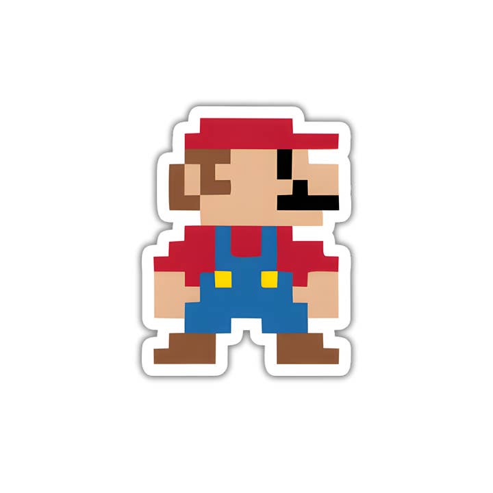 8-bit super mario retro vinyl sticker for wholesale by Ink & Attitude Stationery Company