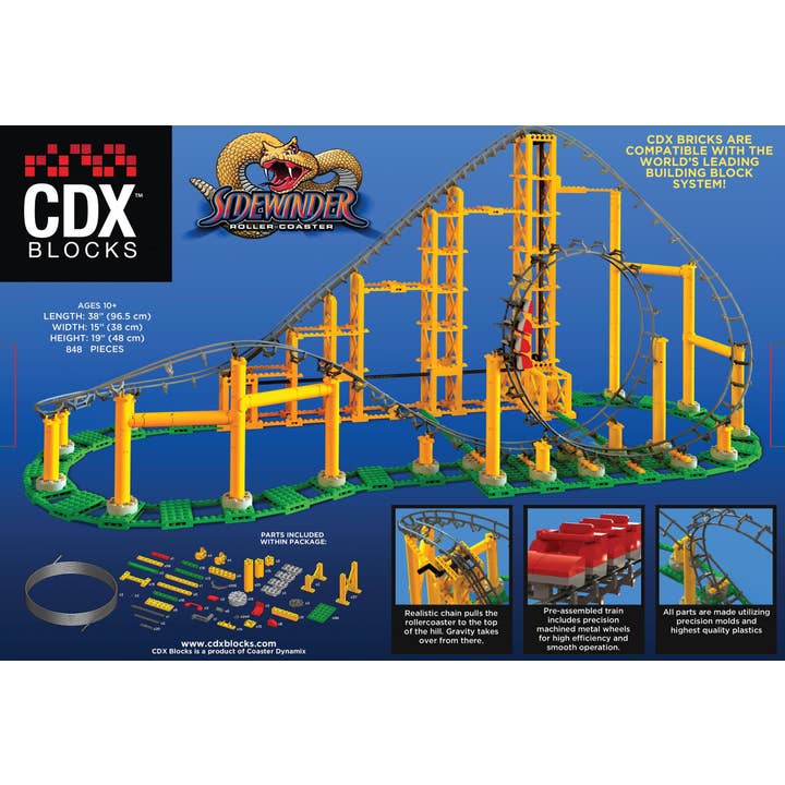 Coaster Dynamix - Wholesale Building Set - Kids - CDX Blocks The Sidewinder Roller Coaster2