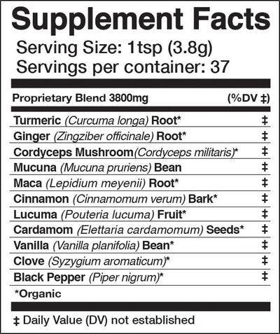 Anima Mundi Apothecary - Wholesale Powdered Health Drink - GOLDEN SUN MILK | Energizing Adaptogenic Chai*3