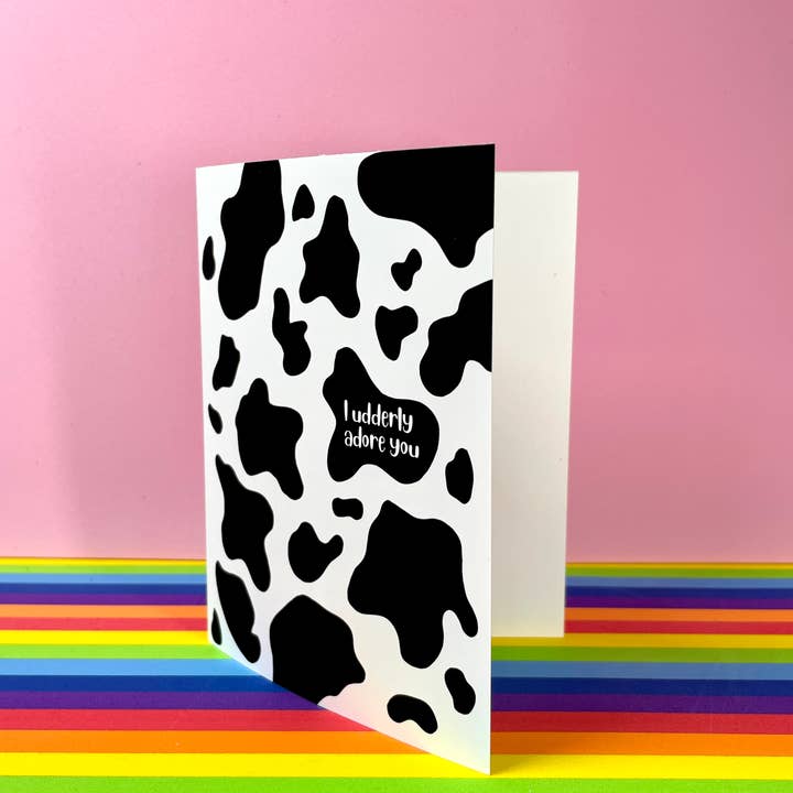 quirky burp illustrations - Wholesale Love Card - I Udderly Adore You Greeting Card3