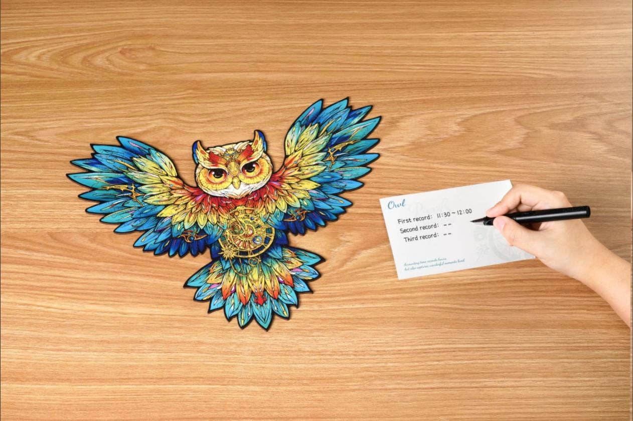 Robotime – Engroshandel Puslespil - Voksen – TA004 Rowood Ugle Træpuslespil3