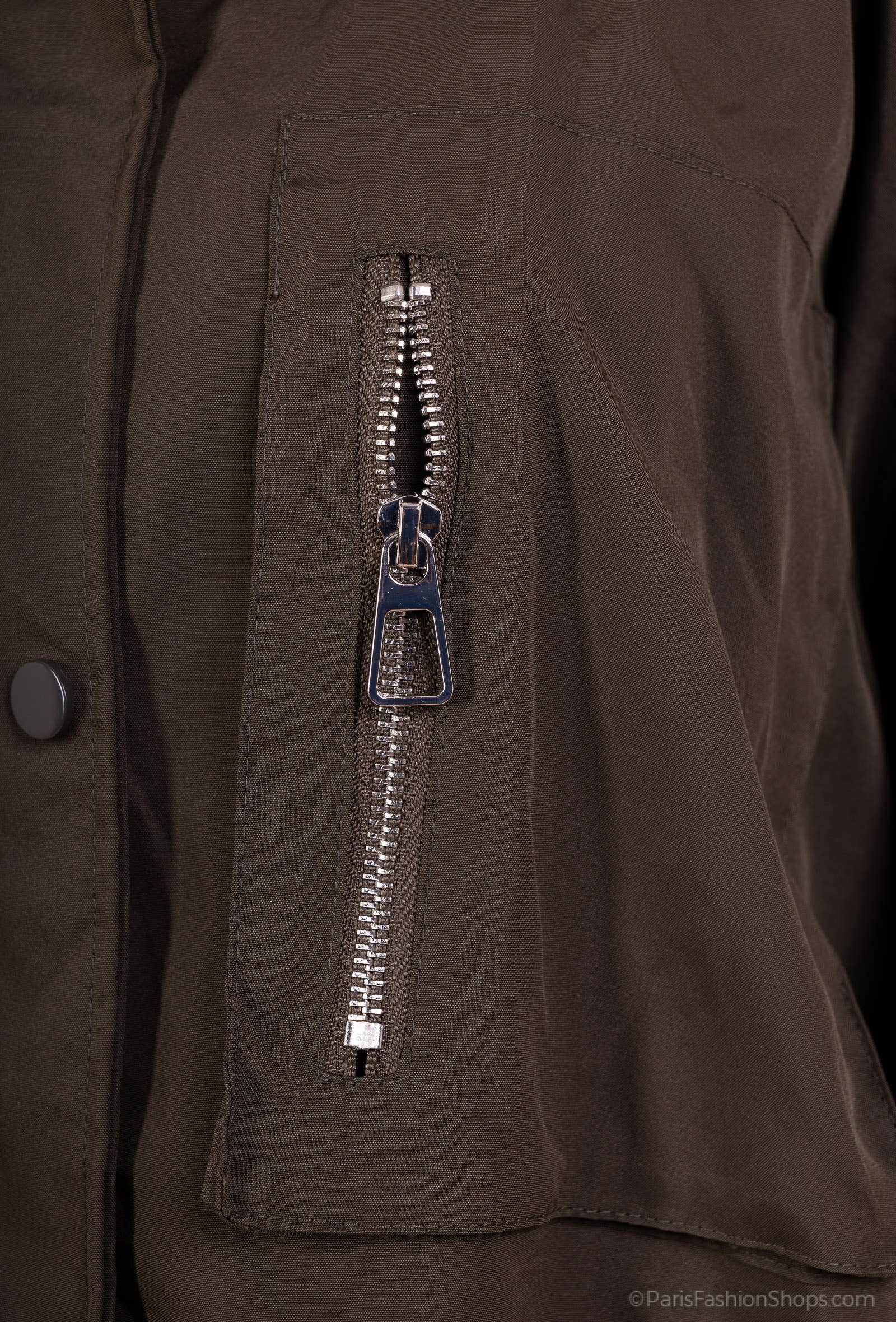 L'Emotion - Vente Veste – femme - Imperméable Long à Capuche Poches Et Fente Boutonné4