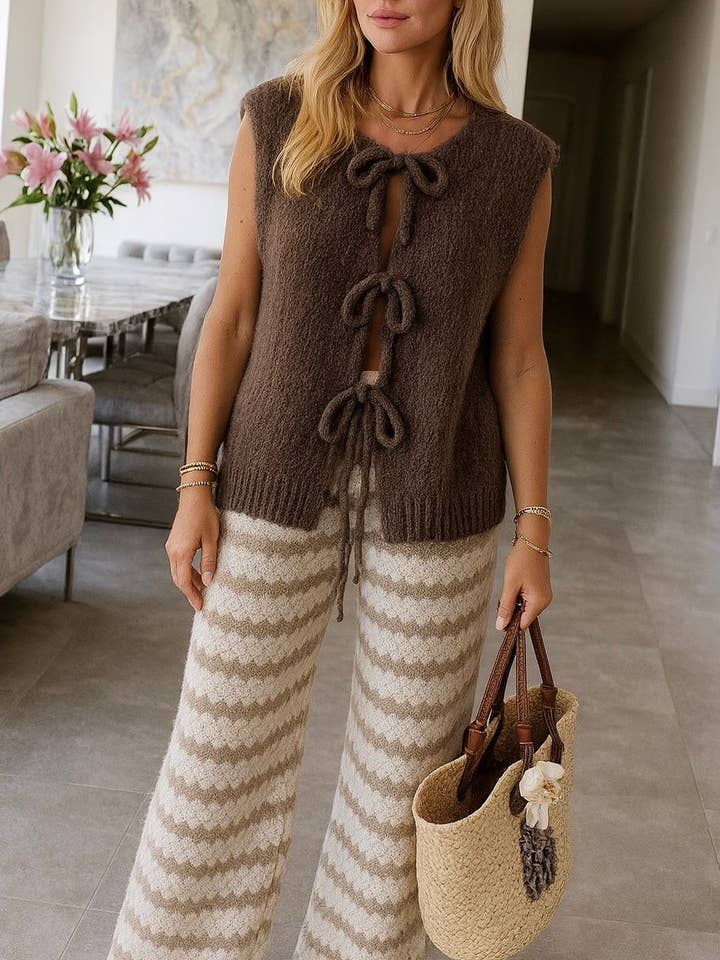 ESTEE BROWN - Wholesale Knit Sweater - Women's - Knot tank top sweater in wool - 68264