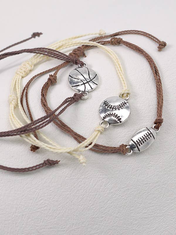 GAME DAY FOOTBALL FRIENDSHIP BRACELET | 40B107 for wholesale by JOSSLYN by wall to wall