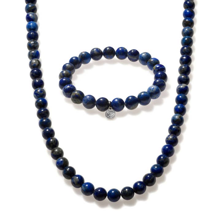 Duo de perles en lapis-lazuli pour la vente par Otter Spirit