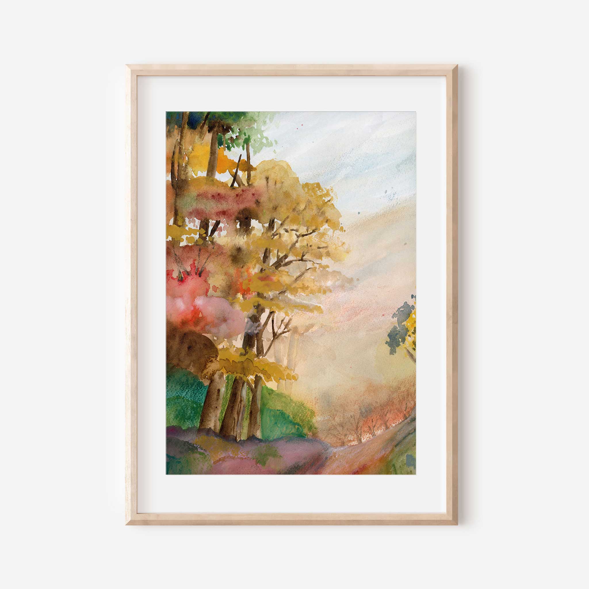 Jenny Vellacott - Wholesale Art Print - Autumn Art Print Autumn Trees Print with Autumn Colour Print