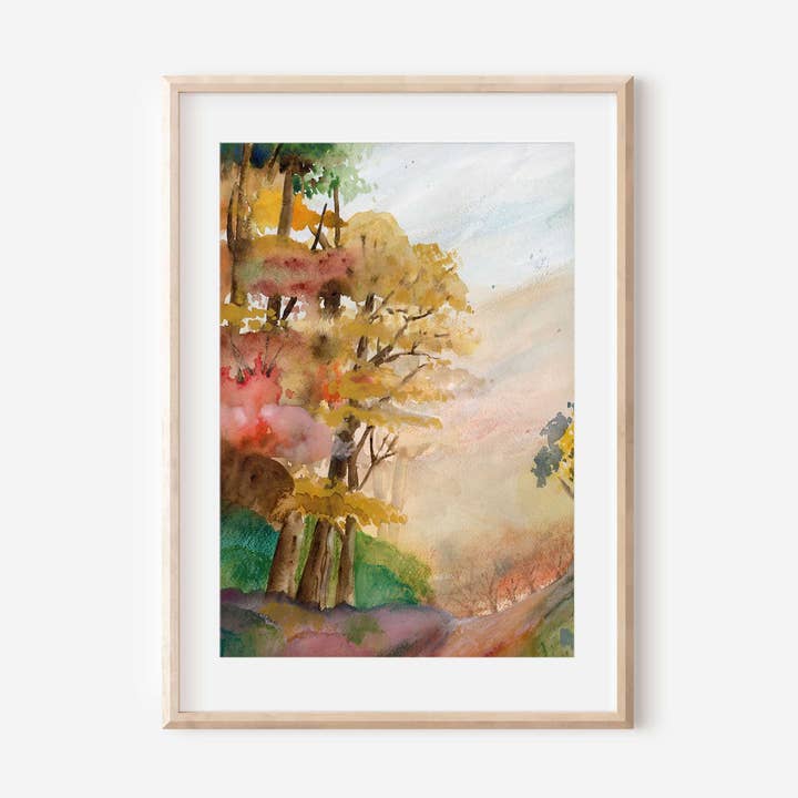 Jenny Vellacott - Wholesale Art Print - Autumn Art Print Autumn Trees Print with Autumn Colour Print