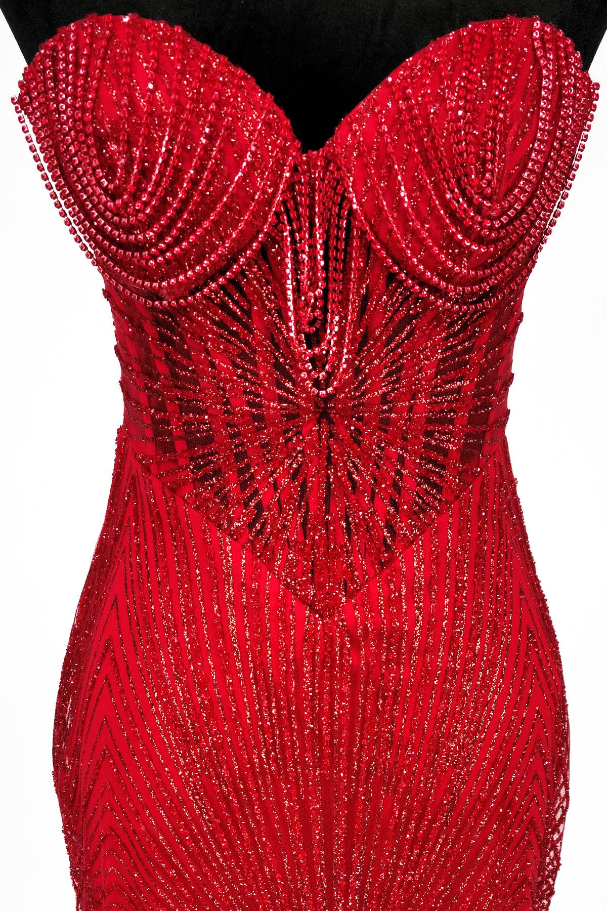 Chicas - Wholesale Gown - Women's - Long sparkling mermaid dress with hanging jewels CF0016