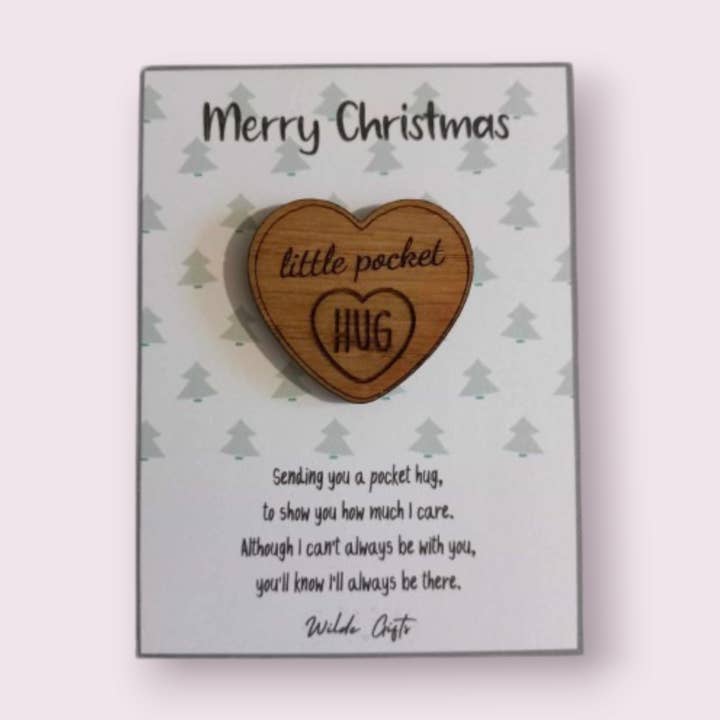 Vrolijk kerstfeest Wens token Eik zak knuffel voor wholesale door Wilde Gifts UK