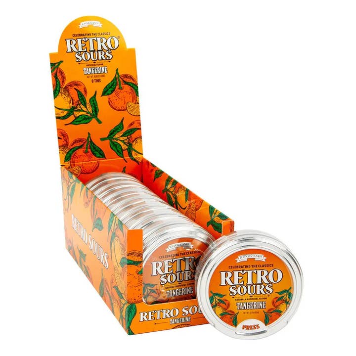 Pops Distro Inc – wholesale Boiled sweets – Retro Sours Tangerine (60g) 8-count