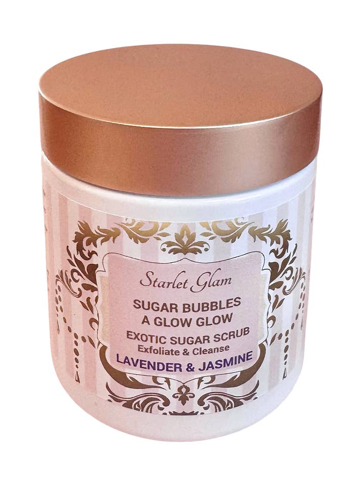 Lavender & Jasmine Sugar Scrub for wholesale by Starlet Glam Bath & Body