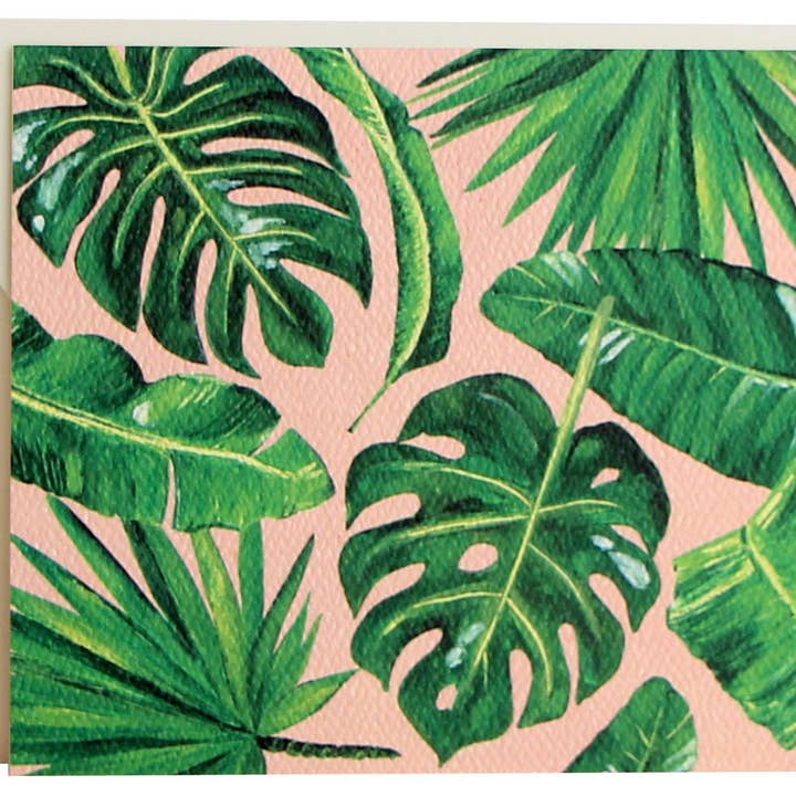 Kelly Kay Lush Leaves + Pink Notecard-sæt for engroshandel hos Kelly Kay Paper Co.