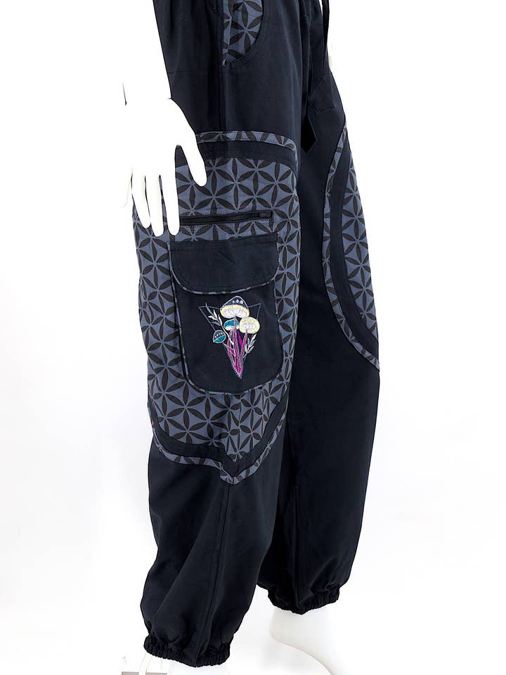 Himalaya Handmade - Wholesale Pants - Women's - Cotton Hippie Handmade Harem Mushroom Embroidered Bohemian Pants37