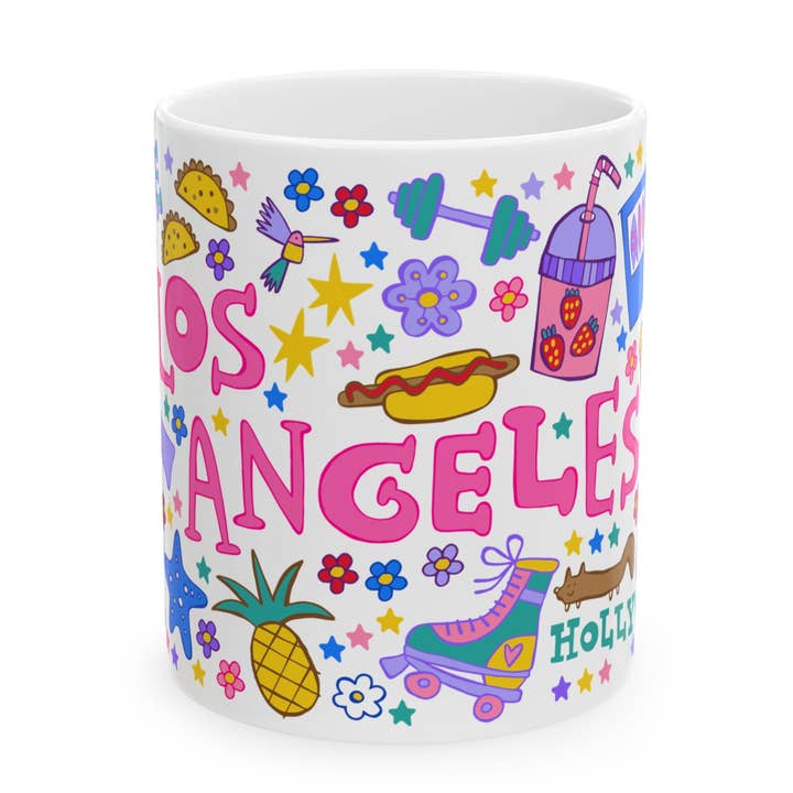 Los Angeles FUN Coffee Mug - PINK (11oz) for wholesale by LOLALA