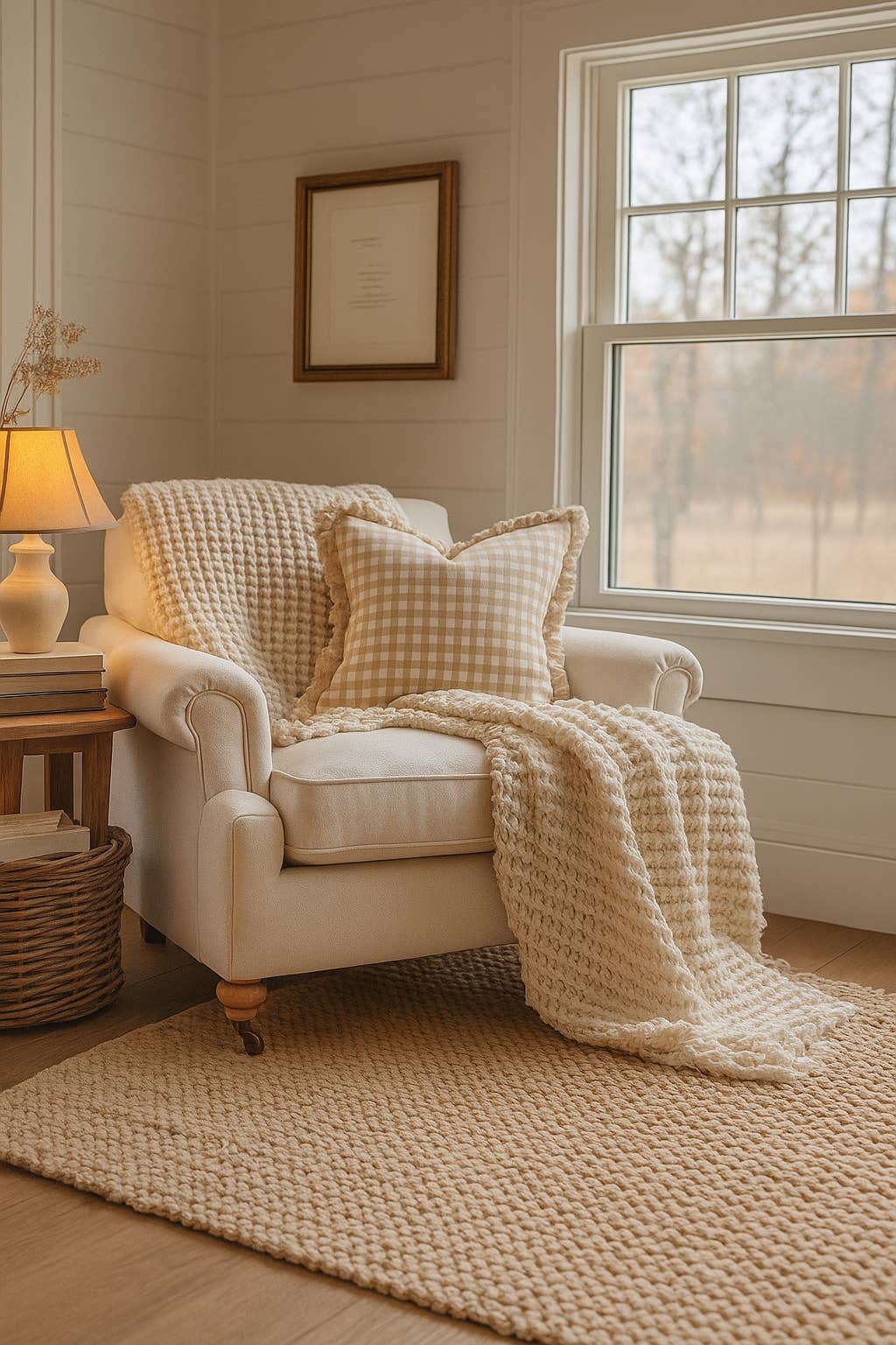 Mama and Tochter - Wholesale Throw Pillow Cover - Pure French Linen Frayed Edge Ruffle Cushion Cover - Beige Gingham