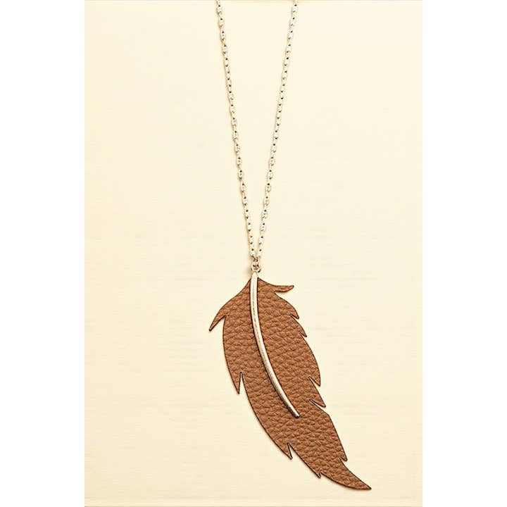 Andrea Bijoux - Wholesale Pendant/Charm Necklace - ELONGATED LEAF CUT PENDANT NECKLACE3