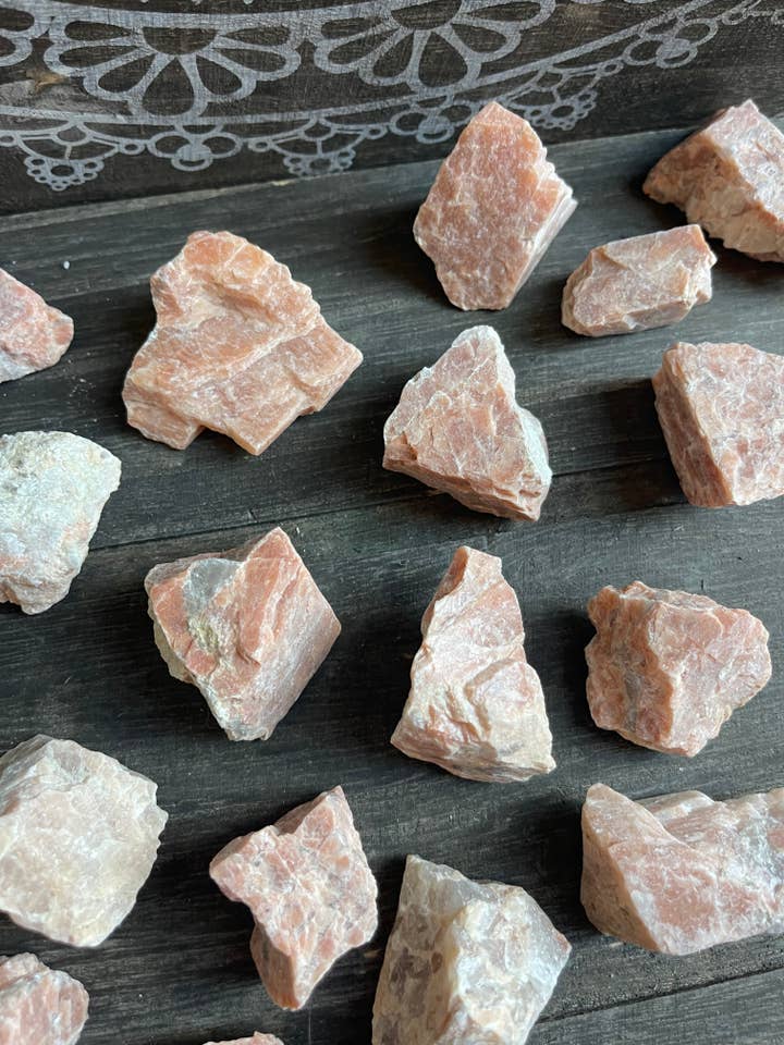 Persika månsten naturlig kristall, helande sten för wholesale av Tumbledshop