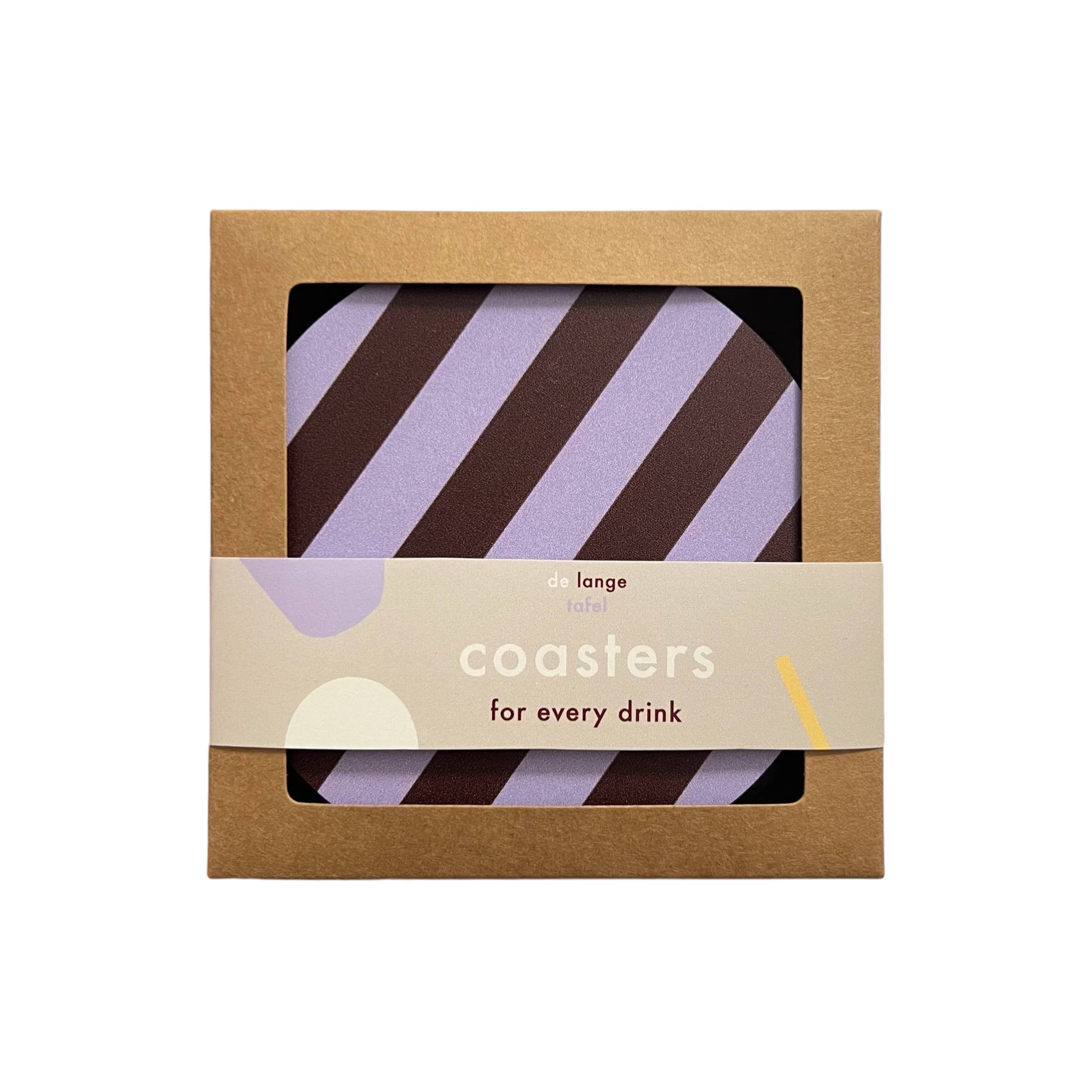 De Lange Tafel - Wholesale Coasters - Coasters striped · lilac/eggplant