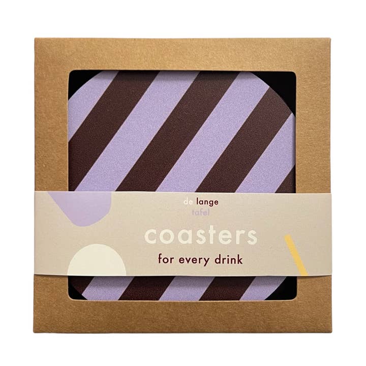 De Lange Tafel - Wholesale Coasters - Coasters striped · lilac/eggplant0
