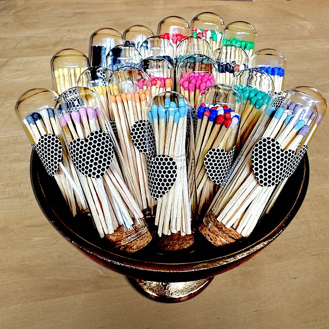 CJ Gift Goddess - Vendita all'ingrosso Portafiammiferi - 3" Fiammiferi in Campana con Accendino a Cuore con 25 Fiammiferi Colorati17