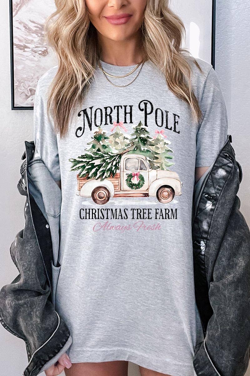 COLORBEAR – Großhandel T-Shirt (Grafikdruck) – Damen – Weihnachtsgrafik-T-Shirt Nordpol1