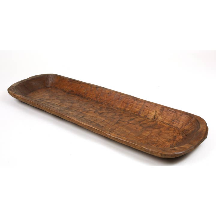 My Amigos Imports - Wholesale Decorative Plate/Dish/Bowl - Extra Long Dough Bowl-11-12W x 39-40L x 2D-Extra Long-Waxed