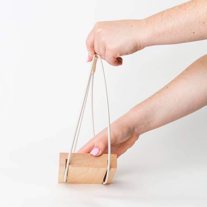 Braid & Wood Design Studio - Wholesale Hanging Planter - White Hanging Planter, Modern Plant Hanger (Medium)1