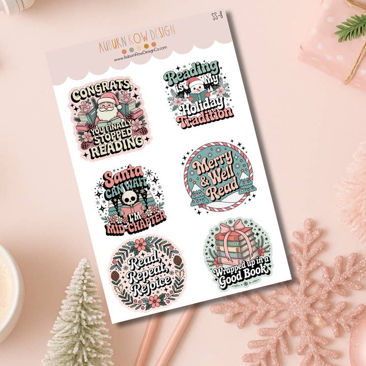 Auburn Row Design - Wholesale Sticker - Bookish Christmas Sticker Sheet4