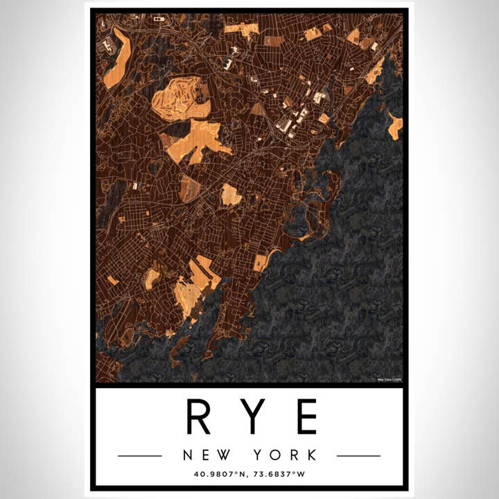 JACE.design - Wholesale Art print - Rye NY Map Print Ember2