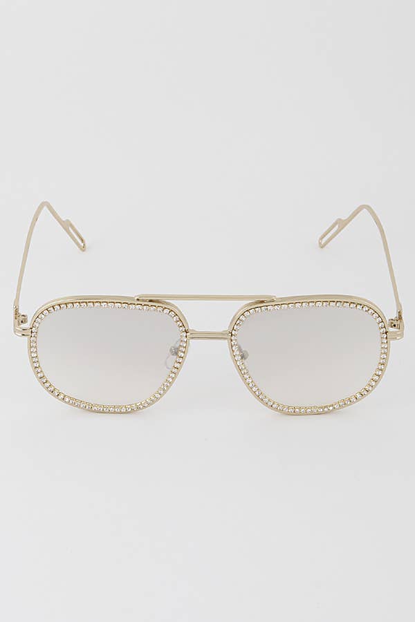 MIX COLOR Jewel Lined Aviator Sunglasses for wholesale on Faire3