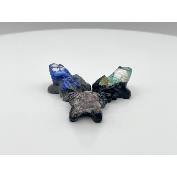 Loose Neck Land - Wholesale Decorative Figurine - Semi-Precious Stone Frogs (Assorted)3