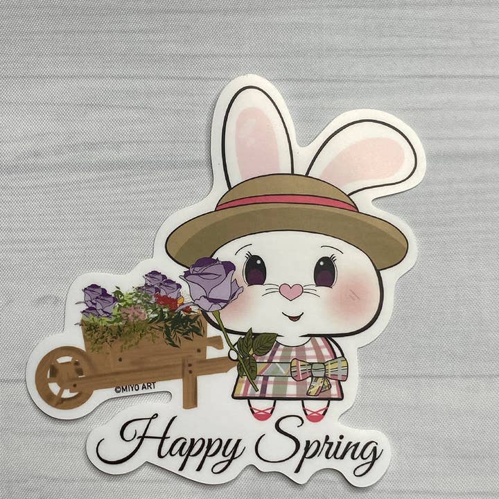 Bon-E Happy Spring vinylsticker. voor wholesale door Miyo Art Design