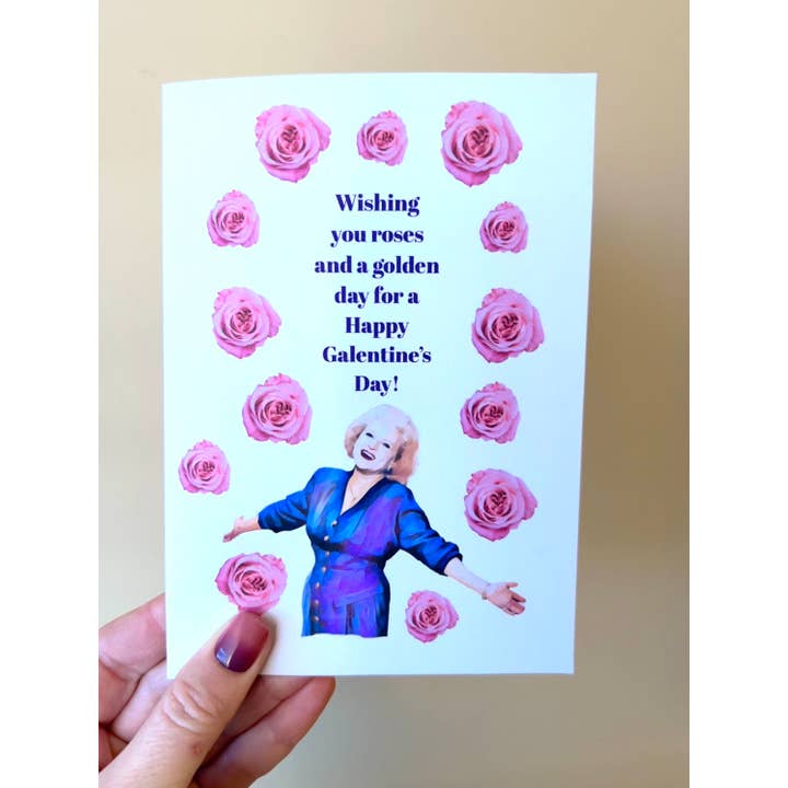 Biglietto di San Valentino di Betty White con busta e adesivo per la vendita all'ingrosso da parte di Gifts That Give Studio