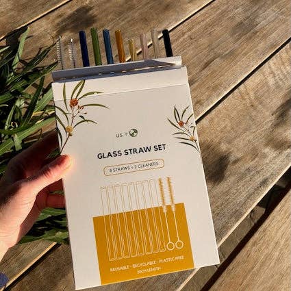 Us and The Earth - Wholesale Drinking straw - Reusable Glass Drinking Straws – 8 Pack2